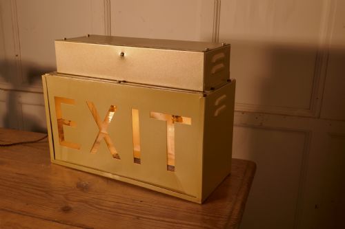 fig 2. Gold Odeon Cinema EXIT Sign Electric Light