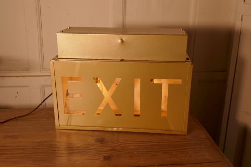 fig 3. Gold Odeon Cinema EXIT Sign Electric Light