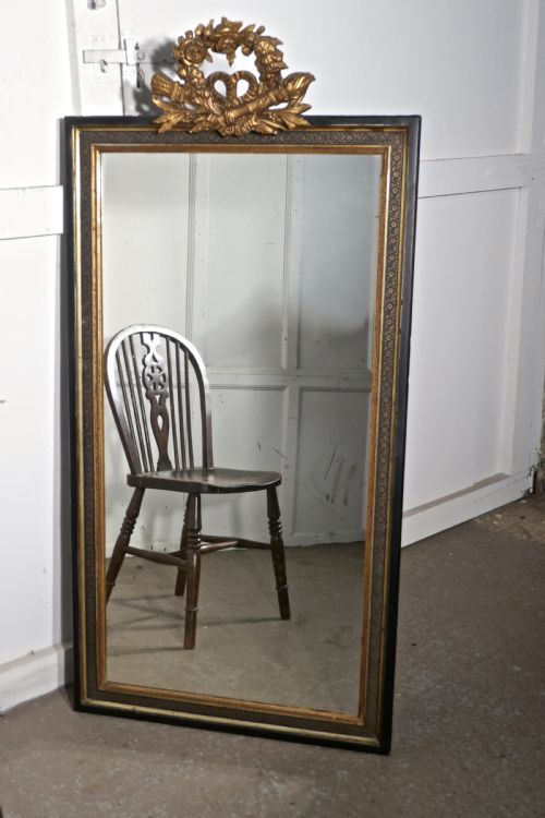 fig 2. Large French Ebonised and Gilt Wall Mirror, Torch and Quiver Crest