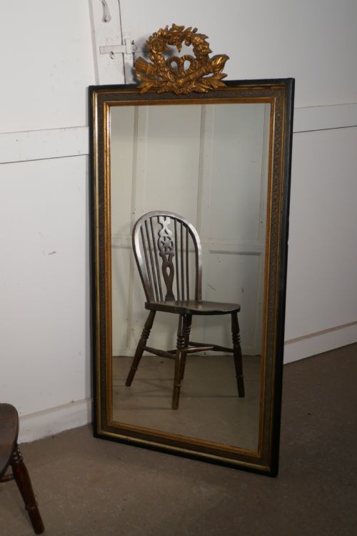 fig 3. Large French Ebonised and Gilt Wall Mirror, Torch and Quiver Crest