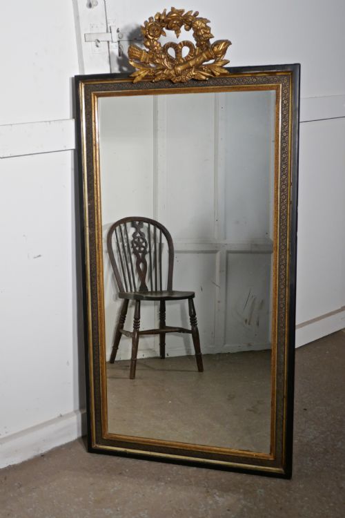 fig 4. Large French Ebonised and Gilt Wall Mirror, Torch and Quiver Crest