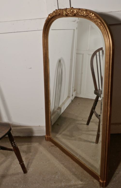 fig 1. French 19th Century Louis Philippe Wall Mirror Decorated Roses