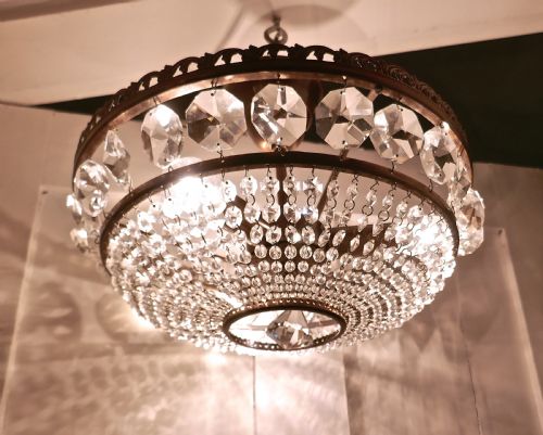 fig 3. Large French Basket Crystal Chandelier