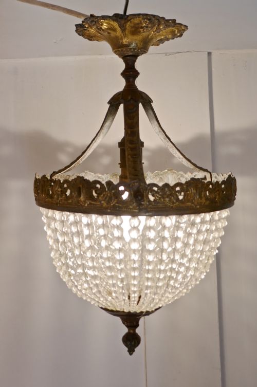 fig 1. Beautiful French Empire Style Basket Chandelier