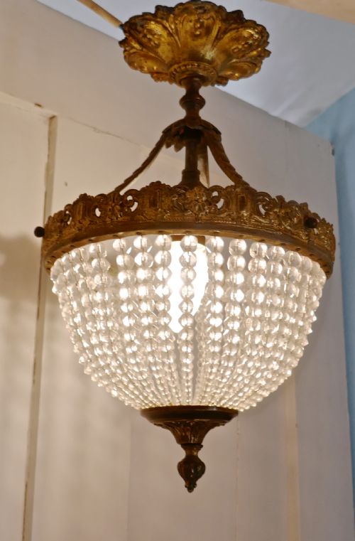 fig 2. Beautiful French Empire Style Basket Chandelier