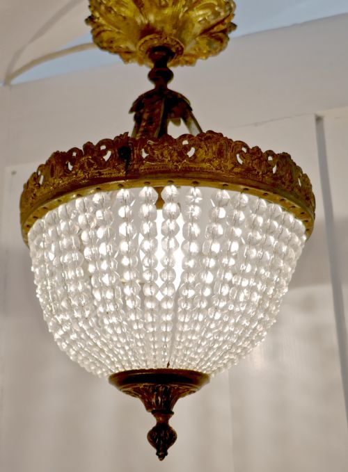 fig 3. Beautiful French Empire Style Basket Chandelier