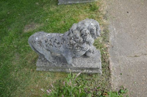 fig 2. A Pair of Large Stone Garden Entrance Guardian Lions
