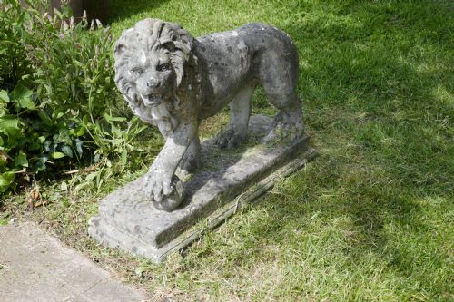 fig 4. A Pair of Large Stone Garden Entrance Guardian Lions