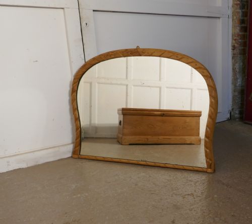 Victorian Carved Pine Over Mantle Mirror