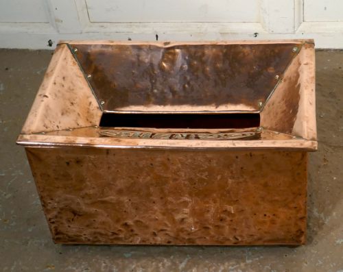 fig 1. Art Nouveau Vintage Beaten Copper Hotel Floor Ash Tray