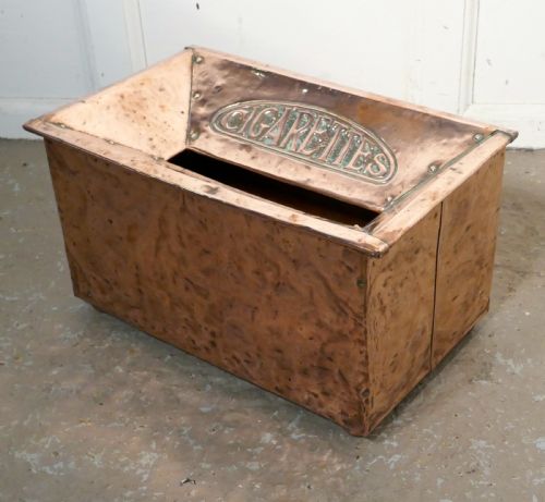 fig 3. Art Nouveau Vintage Beaten Copper Hotel Floor Ash Tray