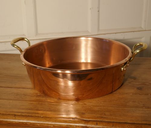 Large Early 19th Century Double Handled Copper Pan