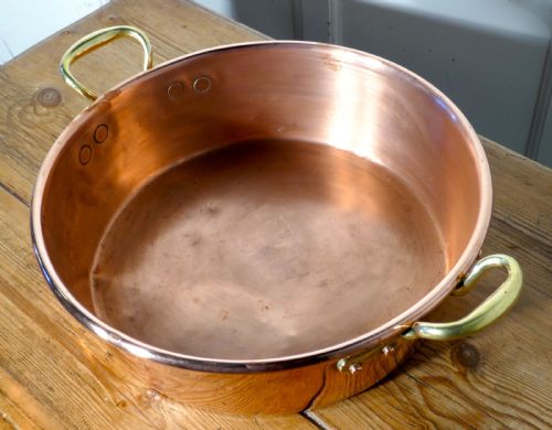 fig 3. Large Early 19th Century Double Handled Copper Pan