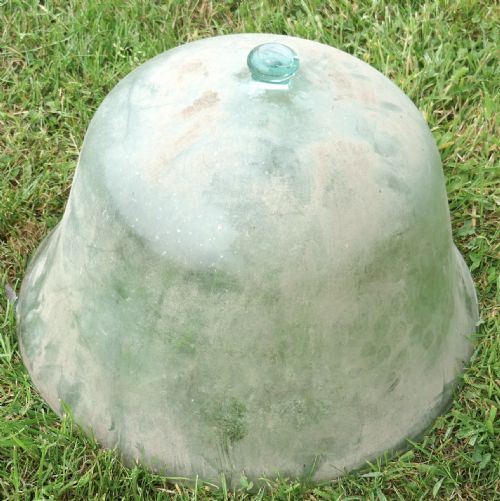 19th Century French Hand Made Glass Melon Cloche, Cloche À Melon Ancienne