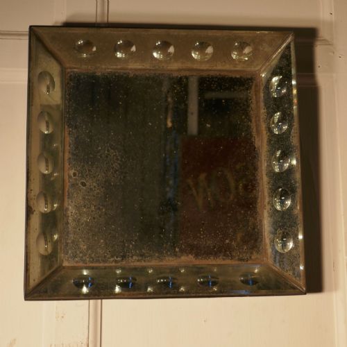 Old Foxed Shabby Square Mirror
