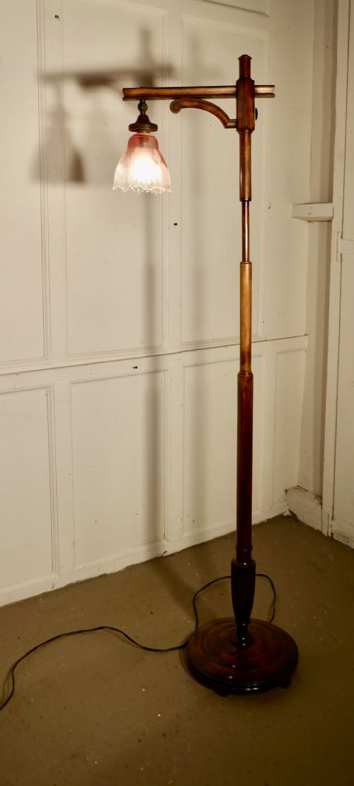 Edwardian Floor Standing, Swivel, Angle Reading Lamp