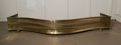fig 2. Large Victorian Serpentine Shaped Pierced Brass Fender