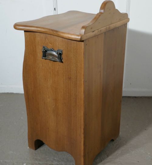 fig 4. Arts and Crafts Carved Golden Walnut Purdonium, Coal Box