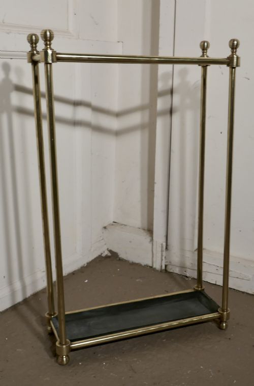 fig 1. Tall Victorian Brass, and Iron Walking Stick Stand or Umbrella Stand