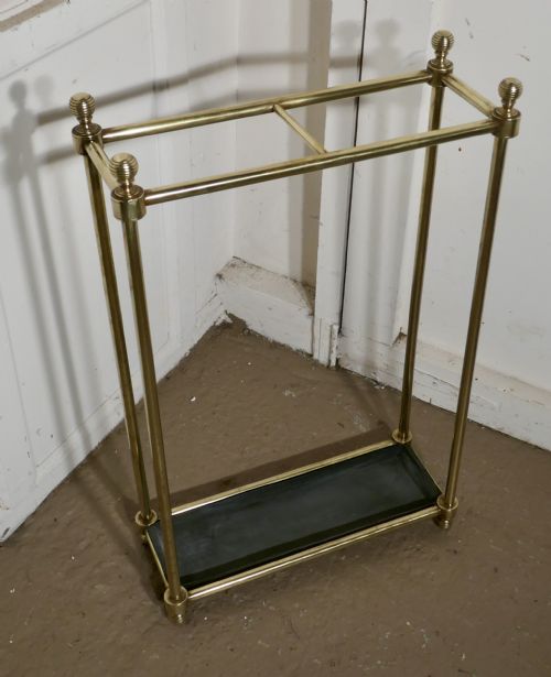 fig 2. Tall Victorian Brass, and Iron Walking Stick Stand or Umbrella Stand