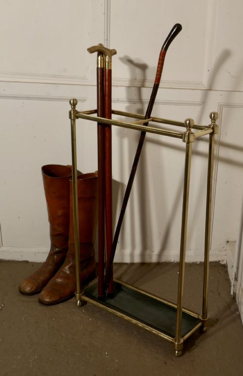 fig 3. Tall Victorian Brass, and Iron Walking Stick Stand or Umbrella Stand
