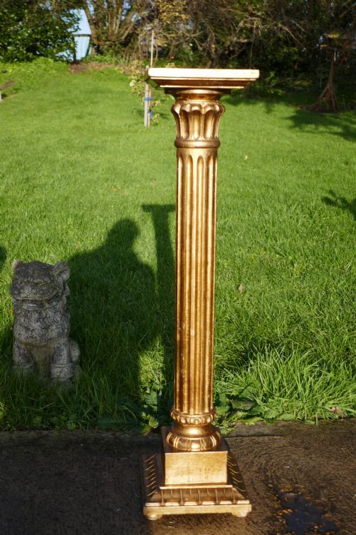 fig 1. 19th Century Italian Carved Gilt Wood Column Display Pedestal