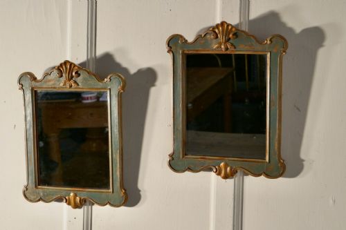 fig 3. Delightful Pair of Italian Painted and Gilt Mirrors