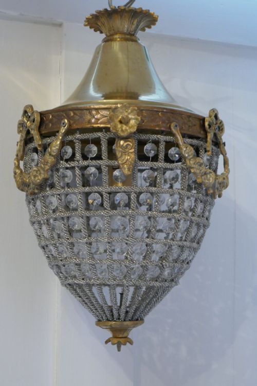 Beautiful French Baroque Style Basket Chandelier