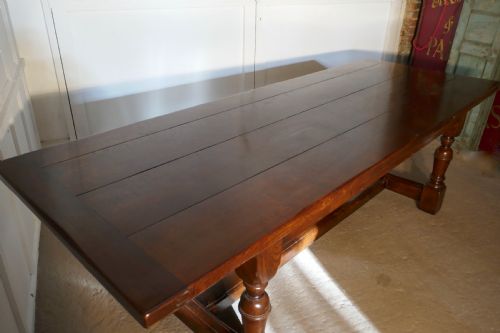 fig 2. Superior Quality 8 Ft Oak Refectory Dining Table