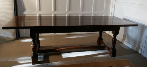 fig 3. Superior Quality 8 Ft Oak Refectory Dining Table