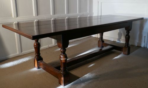 fig 4. Superior Quality 8 Ft Oak Refectory Dining Table