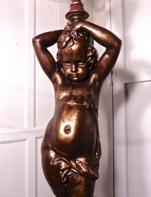 fig 4. A Large Magnificent French Bronze Cherub Blackamoor Lamp