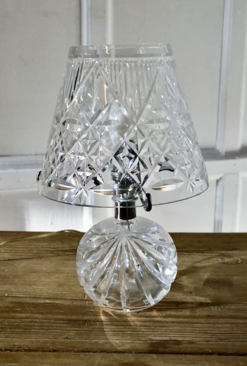 fig 2. Lovely Art Deco Crystal Table Lamp and Lamp Shade