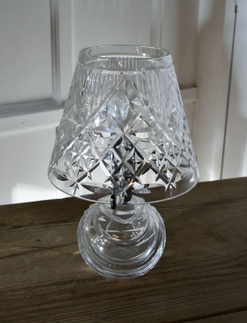fig 3. Lovely Art Deco Crystal Table Lamp and Lamp Shade