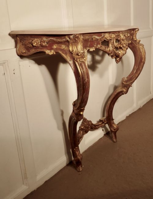 fig 1. Old French Gilt Console or Hall Table