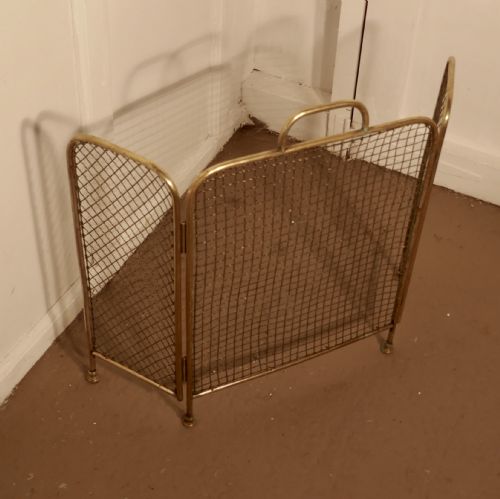 fig 1. Unusual 19th Century Folding Brass Fire Guard