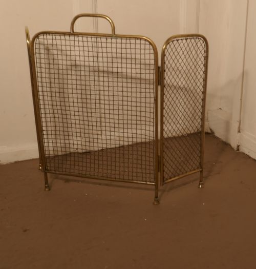 fig 3. Unusual 19th Century Folding Brass Fire Guard