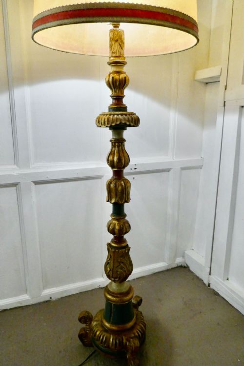 fig 1. Carved Gilt and Painted Baroque Floor Lamp