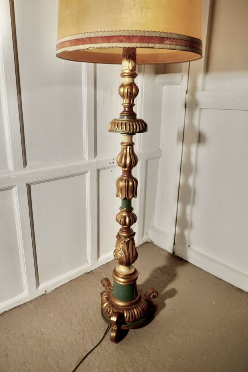 fig 3. Carved Gilt and Painted Baroque Floor Lamp