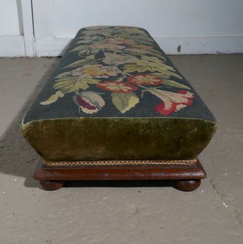 fig 2. Victorian Petit Point Tapestry Upholstered Mahogany Foot Stool