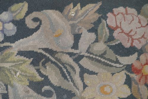fig 3. Victorian Petit Point Tapestry Upholstered Mahogany Foot Stool