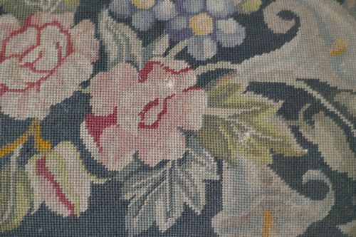 fig 4. Victorian Petit Point Tapestry Upholstered Mahogany Foot Stool
