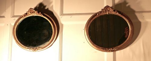 fig 1. A Rare Pair of 19th Century Regency Style Oval Gilt Mirrors