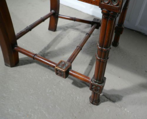 fig 3. A Pair of Pugin Style Arts and Crafts Carved Oak Hall Chairs