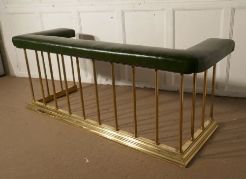 fig 1. A Large Brass and Green Leather Club Fender
