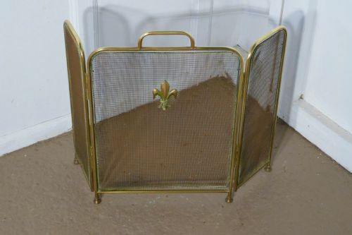 fig 1. 19th Century Folding Brass Fire Guard