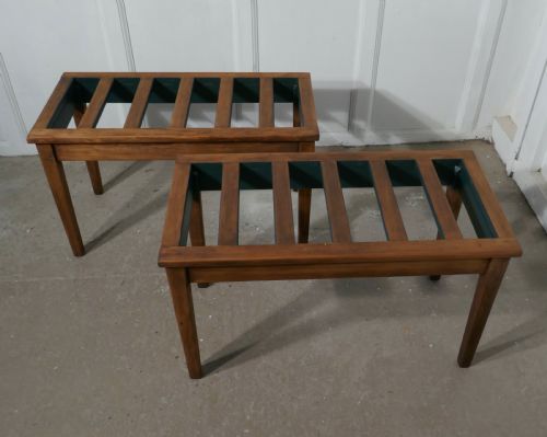 A Pair of 19th Century Mahogany Luggage Racks, Suitcase Stands, 
