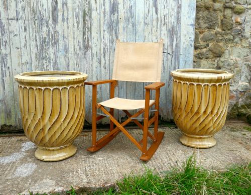 fig 2. A Very Large Pair of Yellow Anduze Terracotta Garden Urns