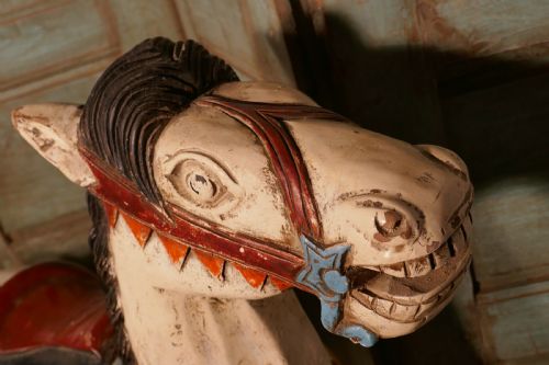 fig 2. Small 19th Century painted Wooden Carousel Galloper or Fair Ground Horse