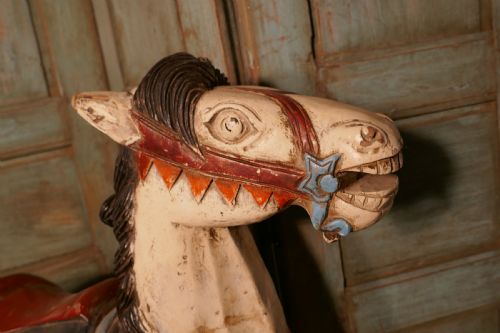 fig 3. Small 19th Century painted Wooden Carousel Galloper or Fair Ground Horse